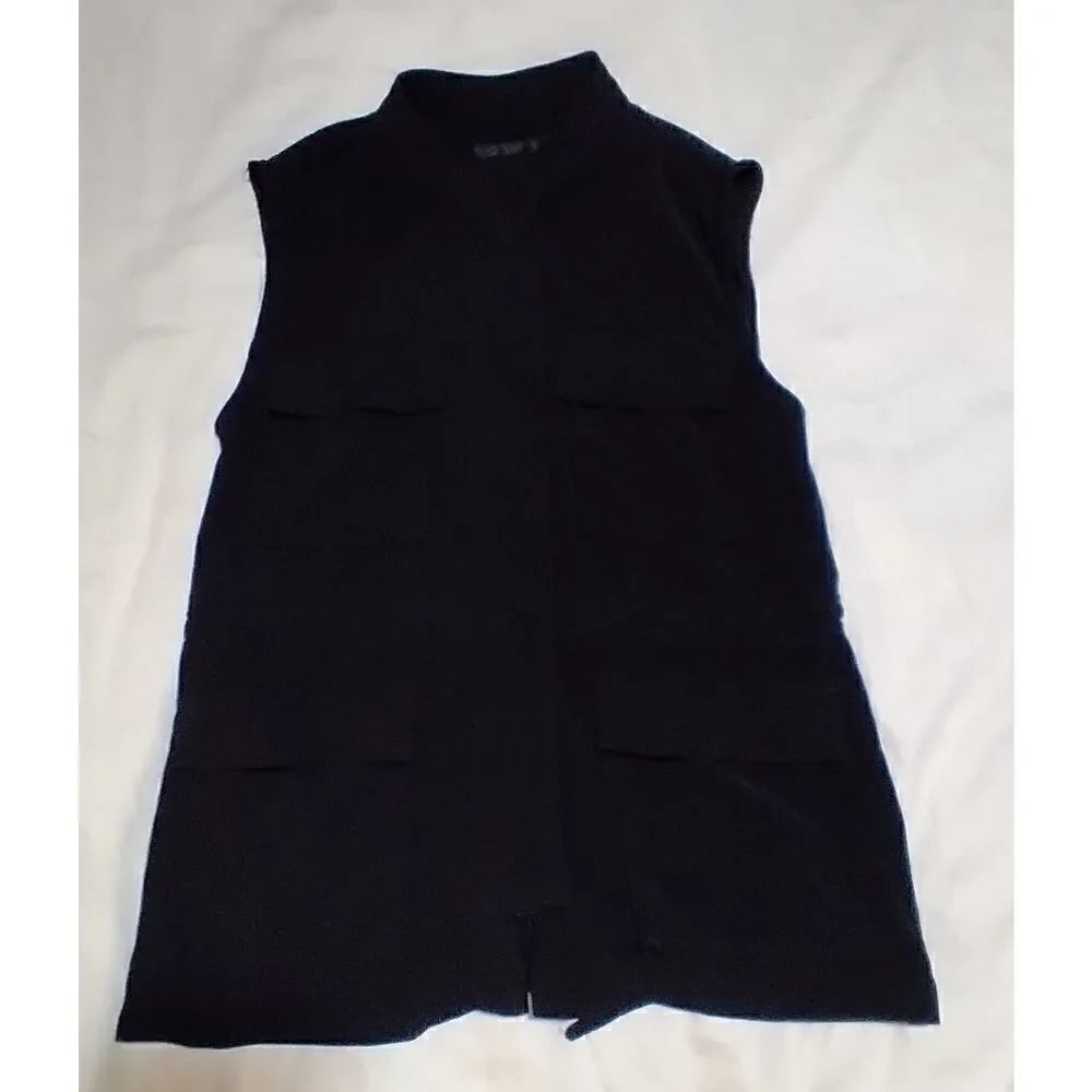 SANCTUARY LIGHTWEIGHT BLACK CARGO VEST MULTI POCKET SIZE S
